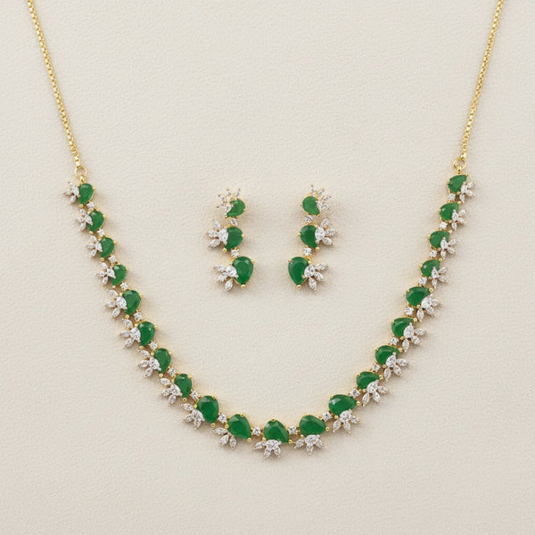 441731 Cz Classic Necklace Set Set With 2 Tone Plating