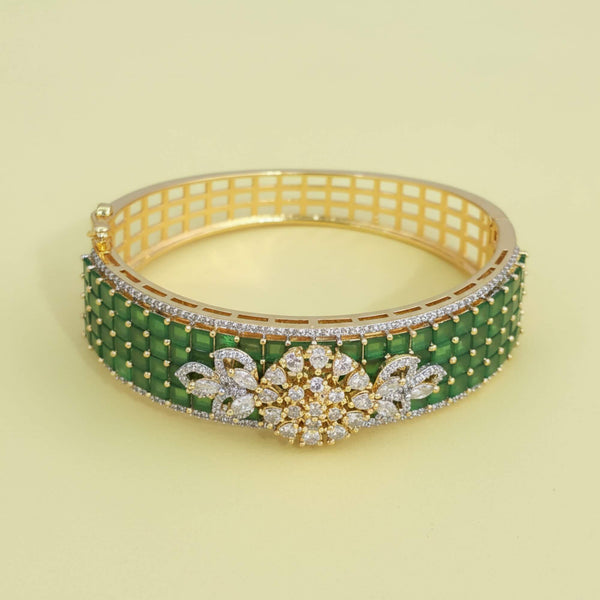 441776 American Diamond Openable Kada With 2 Tone Plating