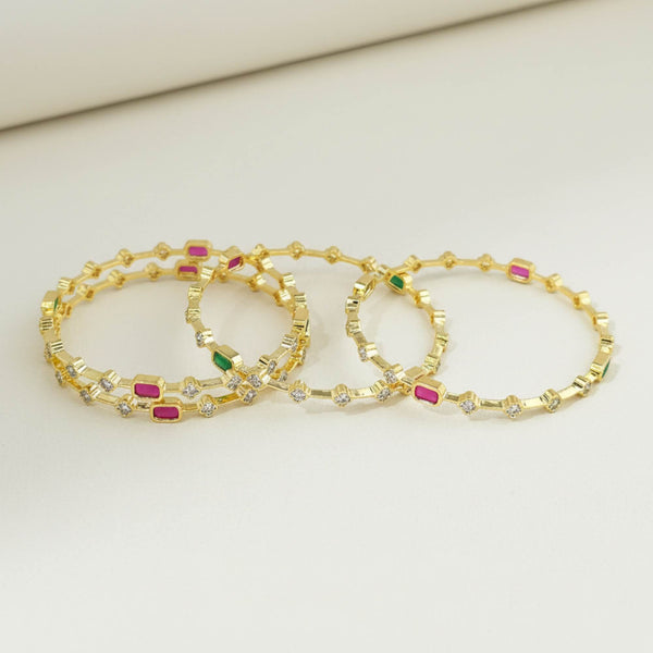 441854 Cz Classic Bangles With Gold Plating