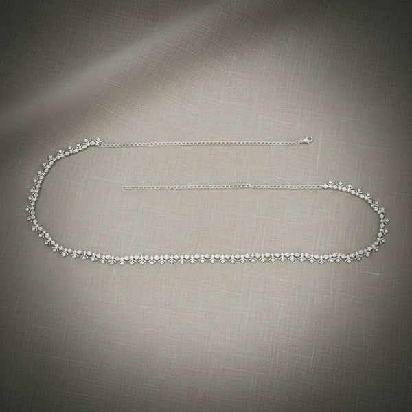 441870 American Diamond Classic Belt With 2 Tone Rhodium Plating