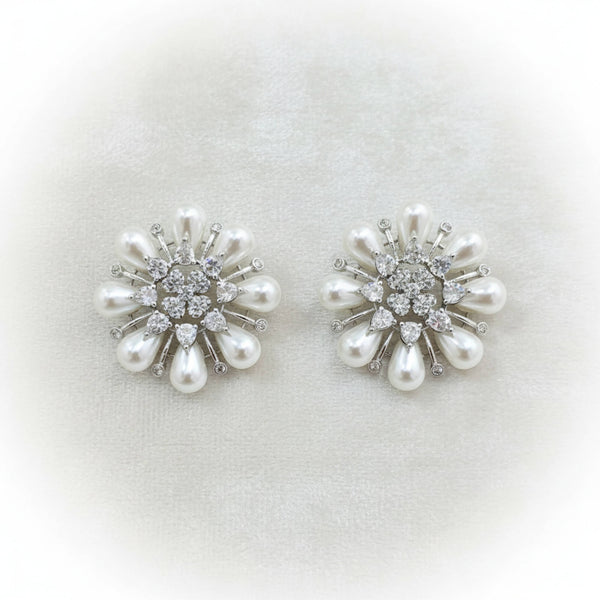 441872 American Diamond Tops With 2 Tone Rhodium Mehndi Plating