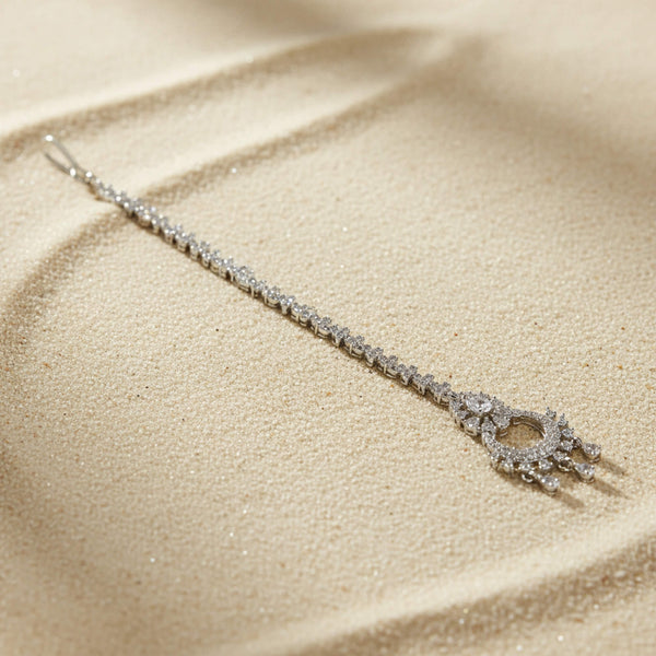 441894 Cz Classic Tikka With 2 Tone Rhodium Plating