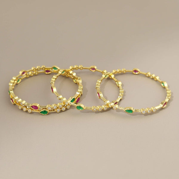 441952 Cz Classic Bangles With Gold Plating