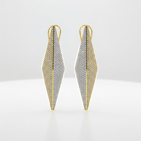 441961 Cz Classic Earring With 2 Tone Carat Plating