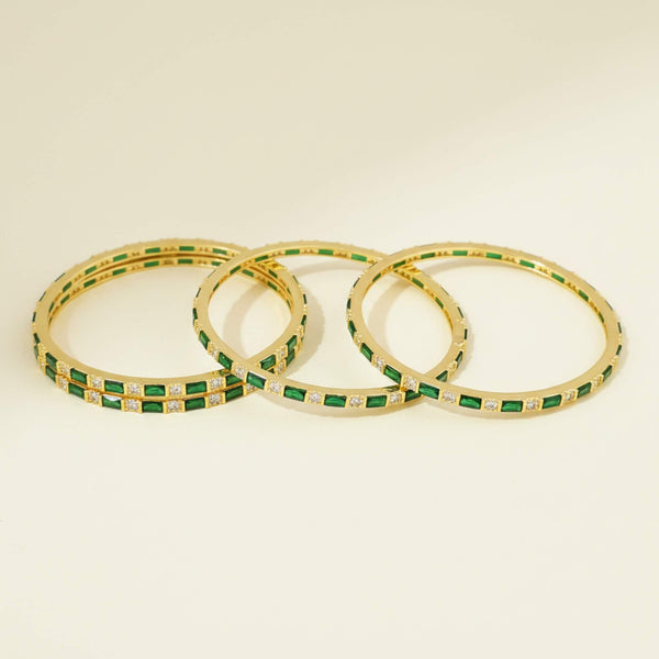 441978 Cz Classic Bangles With Gold Plating