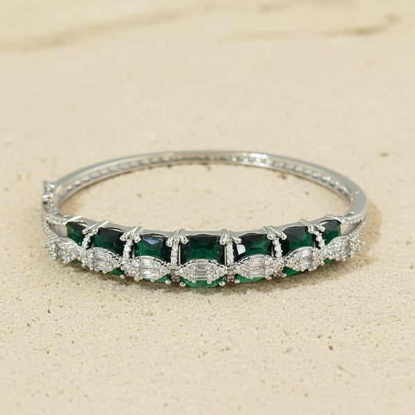 441989 Cz Openable Kada With Rhodium Plating