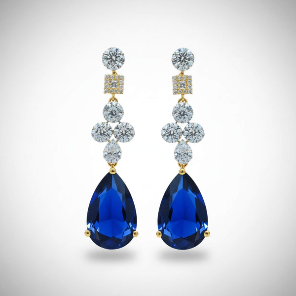 442020 Cz Classic Earring With 2 Tone Plating