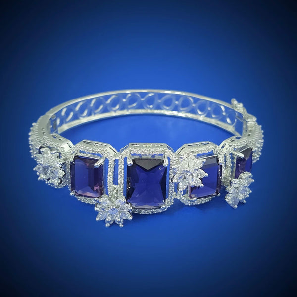 442027 Cz Openable Kada With Rhodium Plating