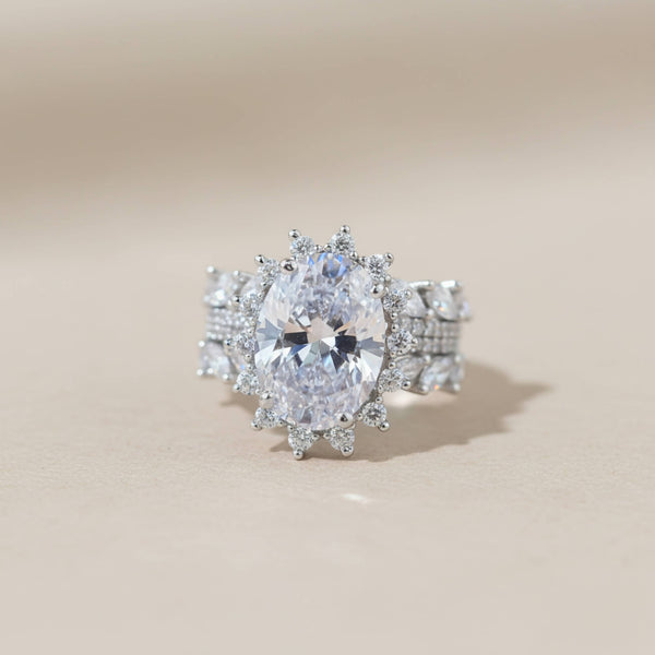 442029 Cz Adjustable Ring With Rhodium Plating