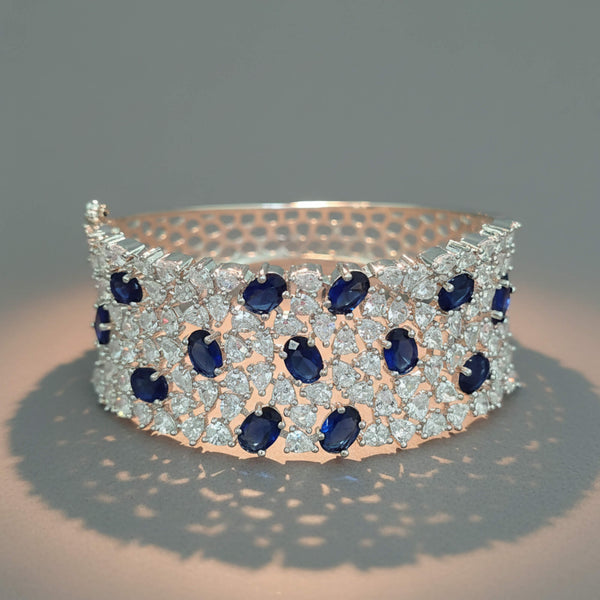 442053 Cz Openable Kada With Rhodium Plating