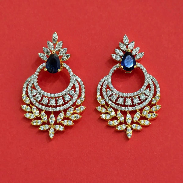 442061 Cz Classic Earring With 2 Tone Plating