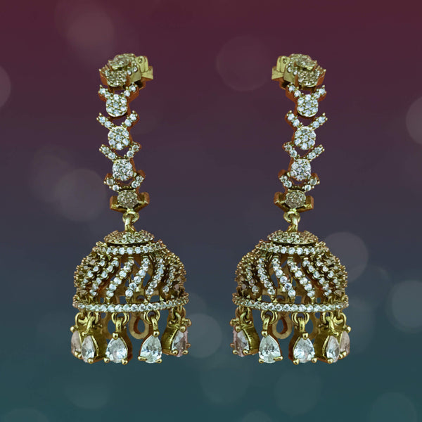 442064 Cz Bali With Mehndi 2 Tone Rhodium Plating