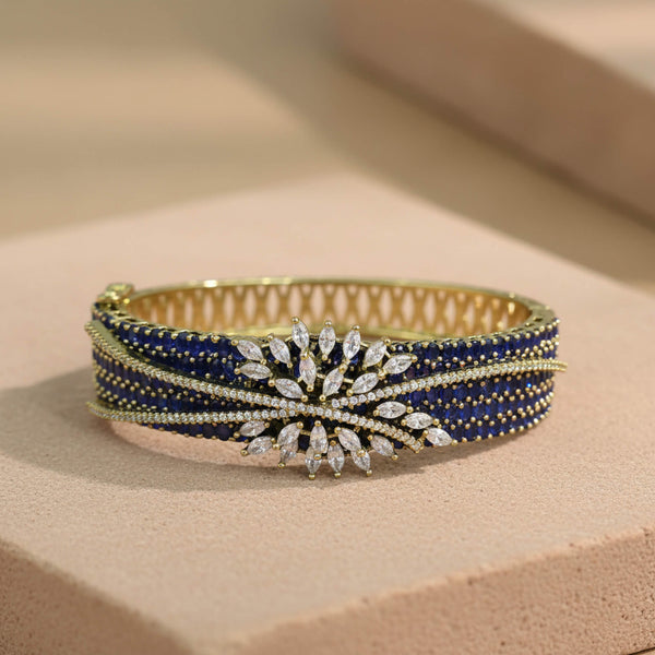 442073 Cz Openable Kada With Mehndi Plating