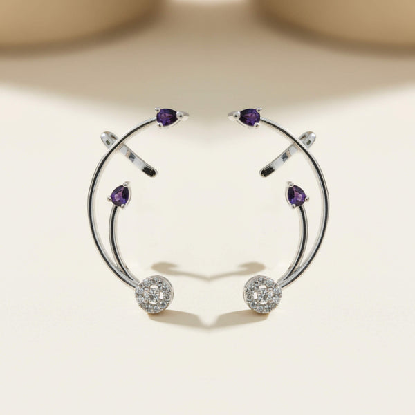 442086 Cz Earcuff With Rhodium Plating