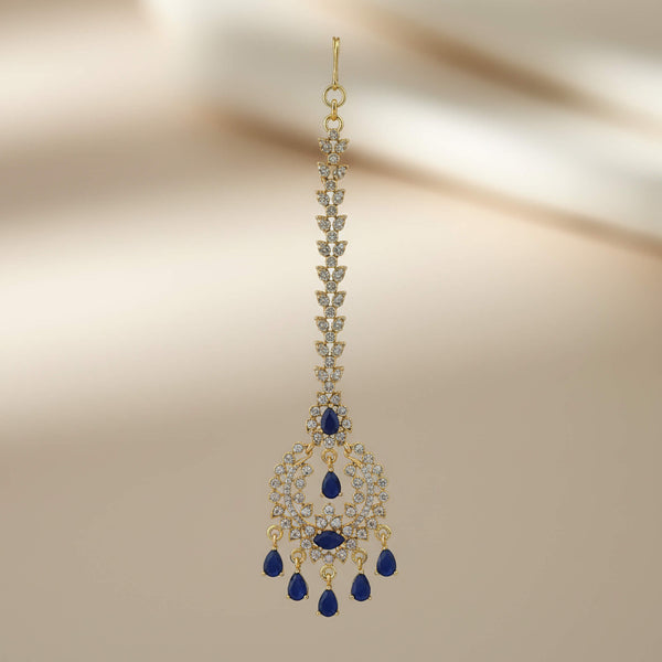 442132 Cubic Zirconia Classic Tikka With Mehndi Plating