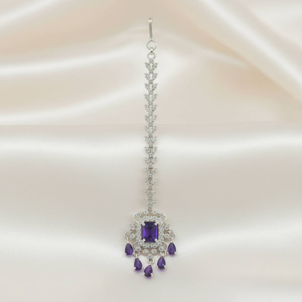 442133 Cubic Zirconia Classic Tikka With Rhodium Plating