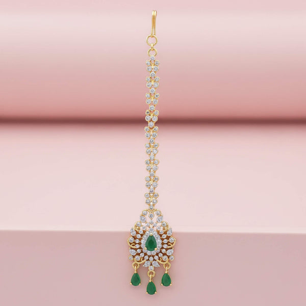 442134 Cz Delicate Tikka With 2 Tone Plating