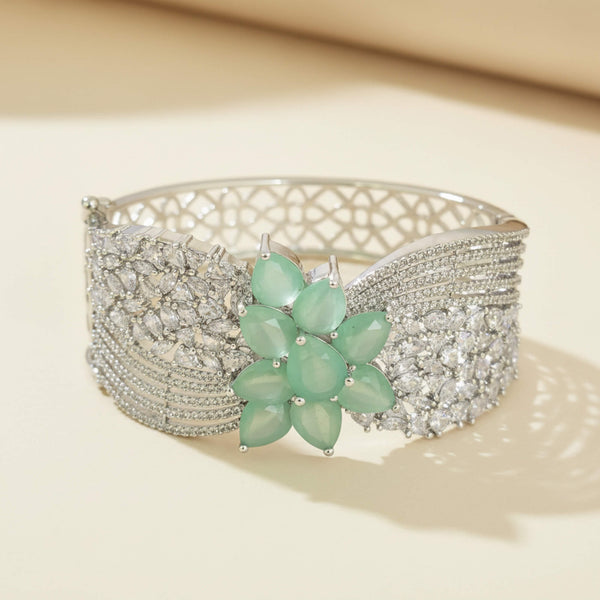 442224 Cz Openable Kada With Rhodium Plating