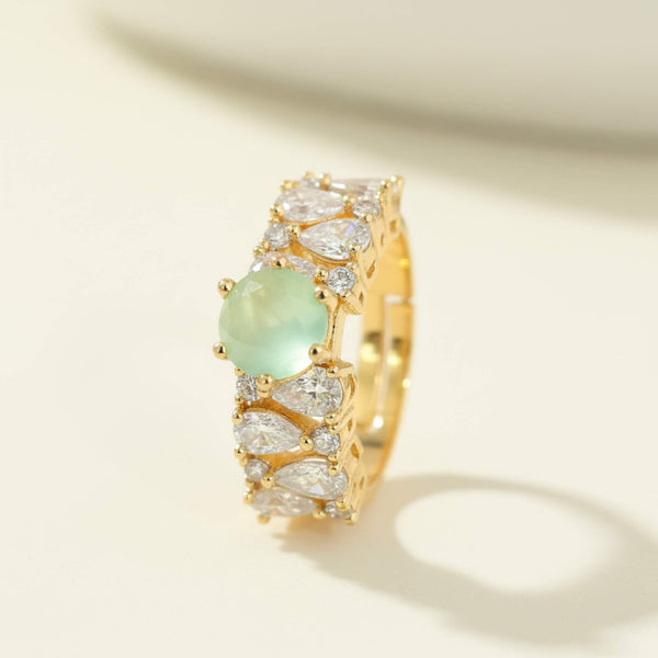 442285 Cz Adjustable Ring With 2 Tone Plating