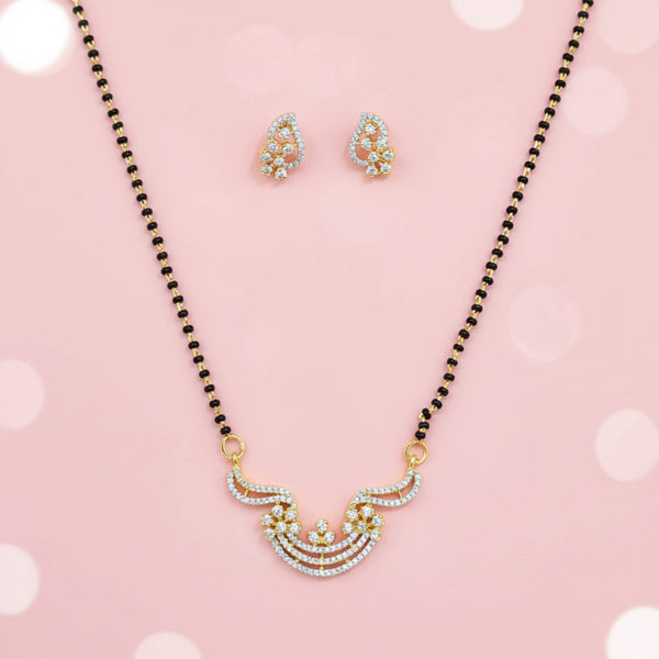 442288 Cz Classic Mangalsutra With 2 Tone Plating