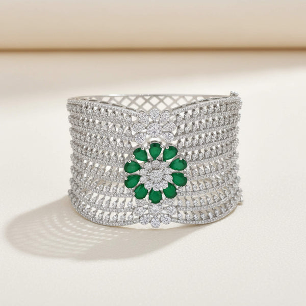 442347 Cz Broad Kada With Rhodium Plating