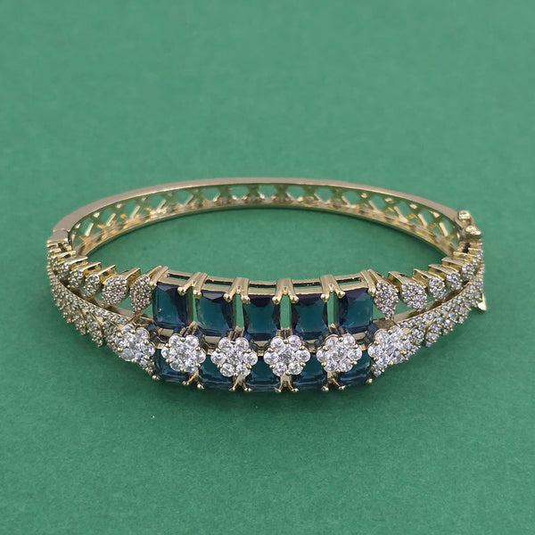 442350 Cz Classic Kada With Mehndi Plating