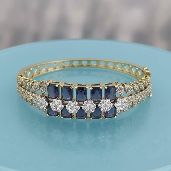 442350 Cz Classic Kada With Mehndi Plating