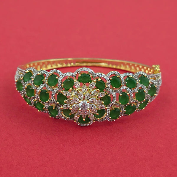 442359 Cubic Zirconia Openable Kada With 2 Tone Plating