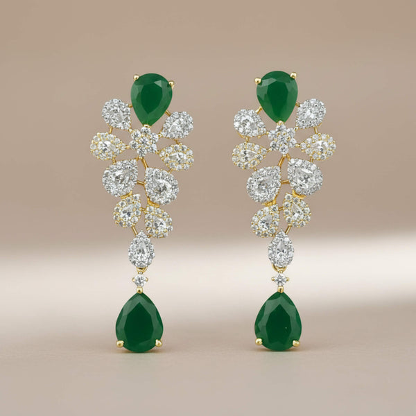 442494 Cz Classic Earring With 2 Tone Plating