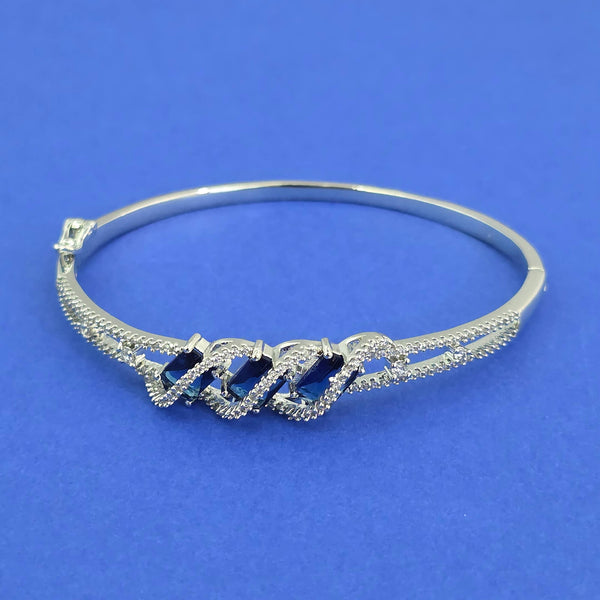 442496 Cz Delicate Kada With Rhodium Plating