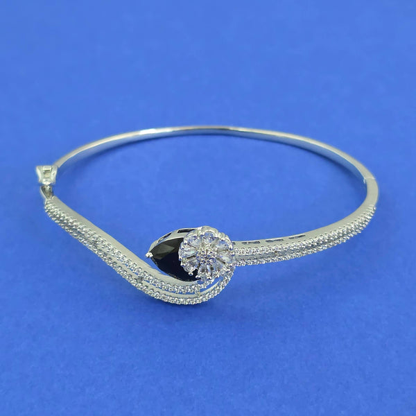 442497 Cz Delicate Kada With Rhodium Plating