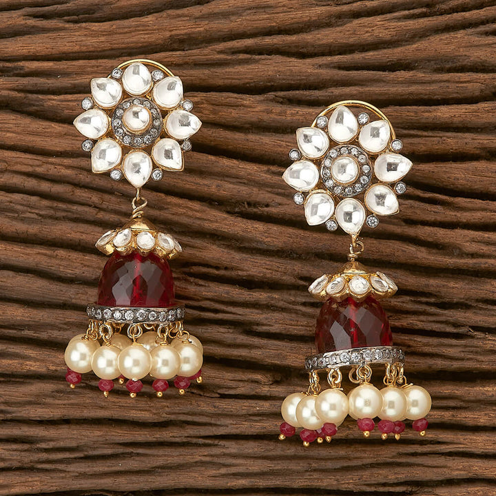 Cz Jewellery Jhumkis with gold plating 45359