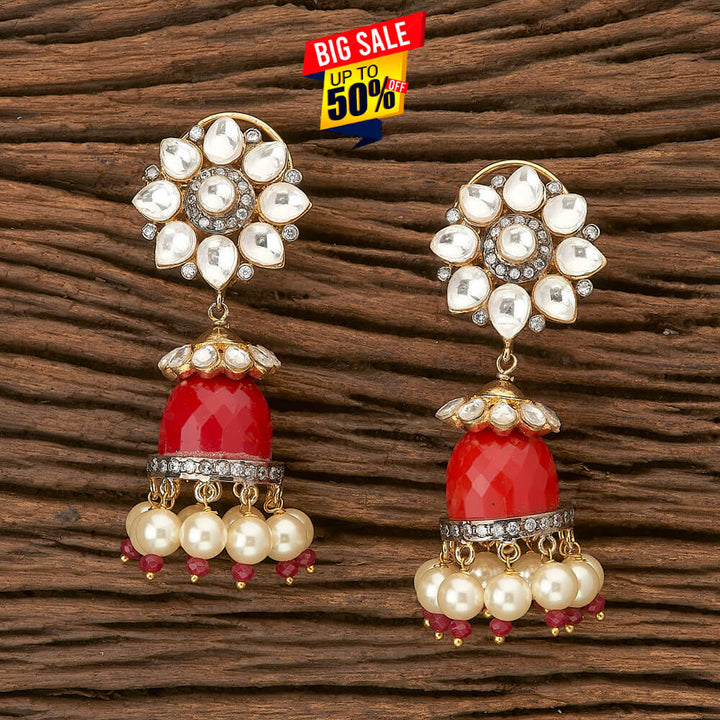 Cz Jewellery Jhumkis with gold plating 45359