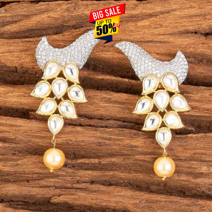 CZ Classic Earring with 2 tone plating 58398