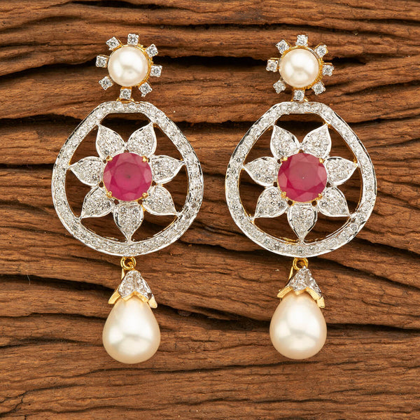 CZ Classic Earring with 2 tone plating 60143