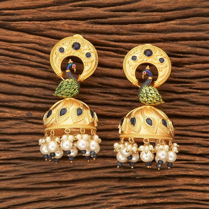 Cz Jewellery Jhumkis with gold plating 63664