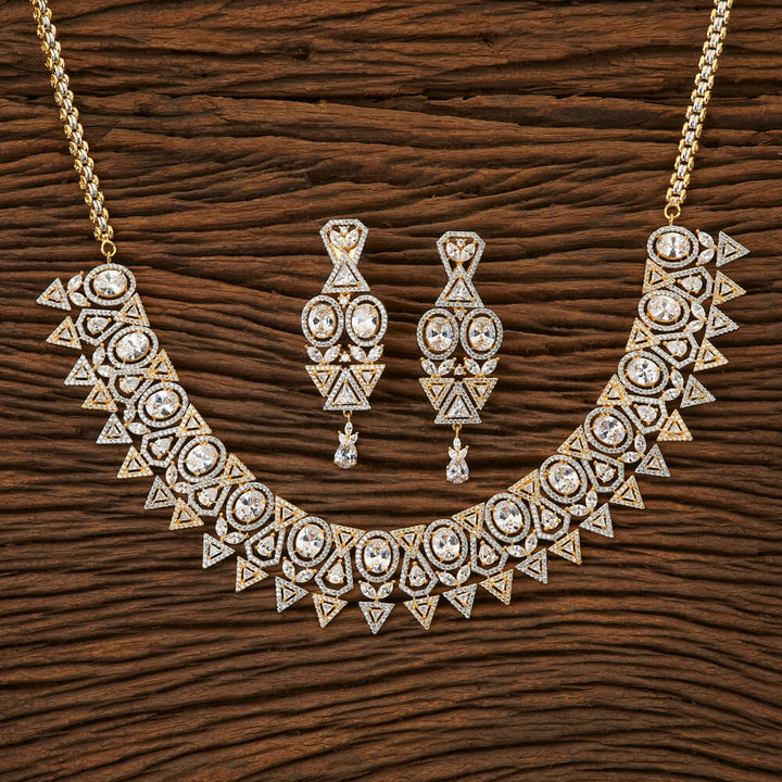 CZ Classic Necklace with 2 tone plating 66908