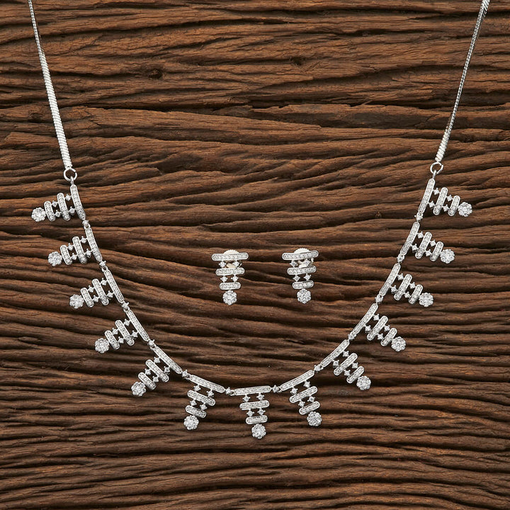 CZ Classic Necklace with rhodium plating 68208