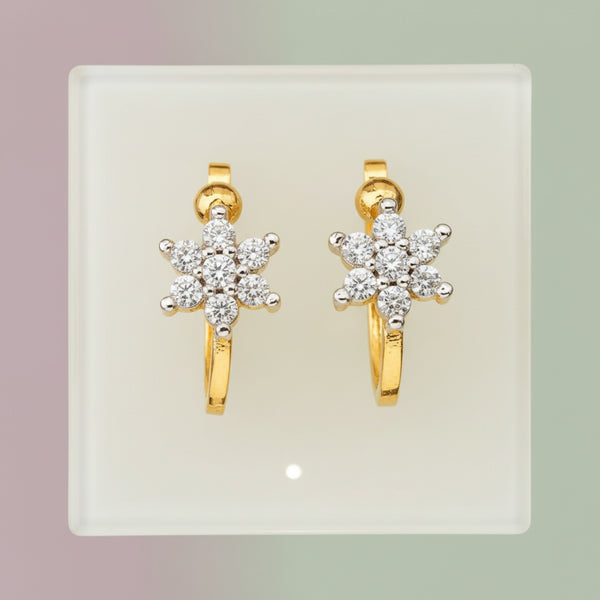 69689 Cz Delicate Nose Ring with 2 Tone plating