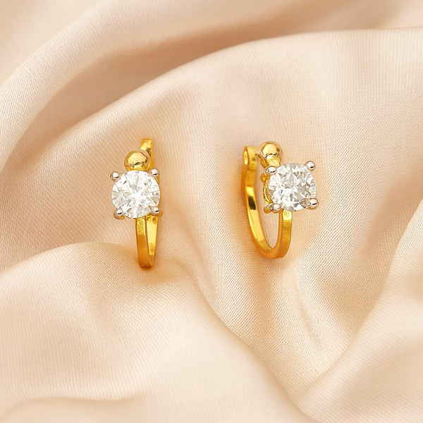 69698 Cz Delicate Nose Ring with 2 Tone plating