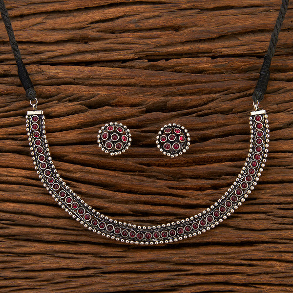 Delicate Necklace With Oxidised Plating 800085