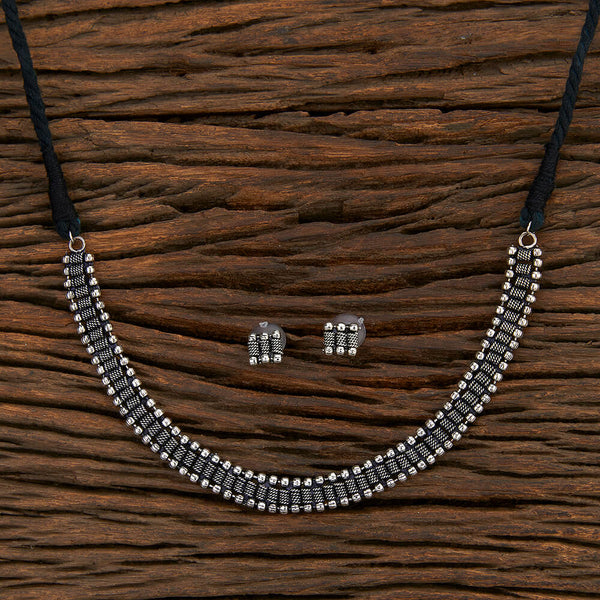 Delicate Necklace With Oxidised Plating 800188