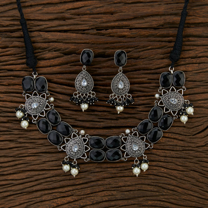 Choker With Oxidised Plating 800354