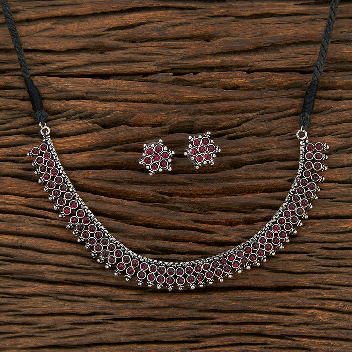 Delicate Necklace With Oxidised Plating 800459