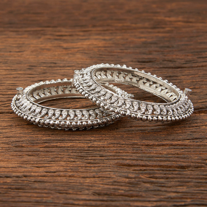 Openable Bangles With Oxidised Plating 800951