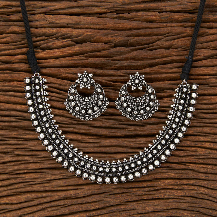 Classic Necklace With Oxidised Plating 801215