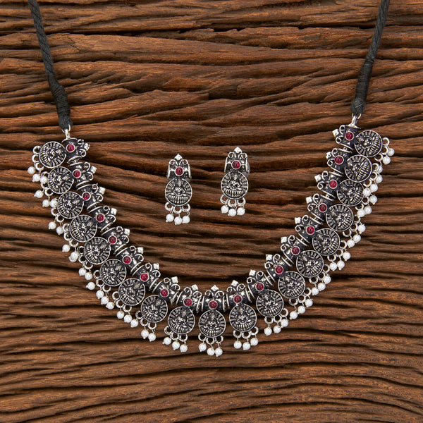 Classic Necklace With Oxidised Plating 801278