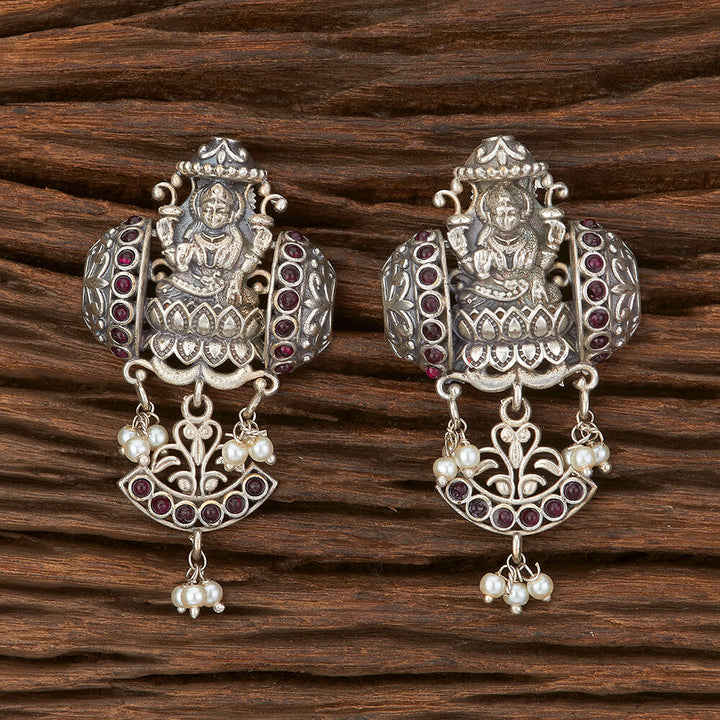 Temple Earring With Oxidised Plating 802093