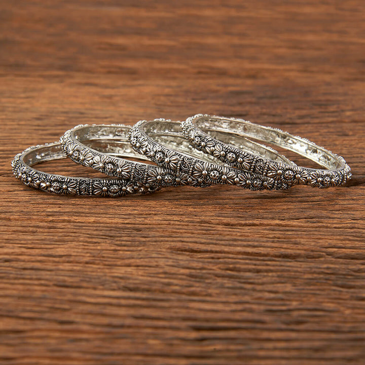 Classic Bangles With Oxidised Plating 802120