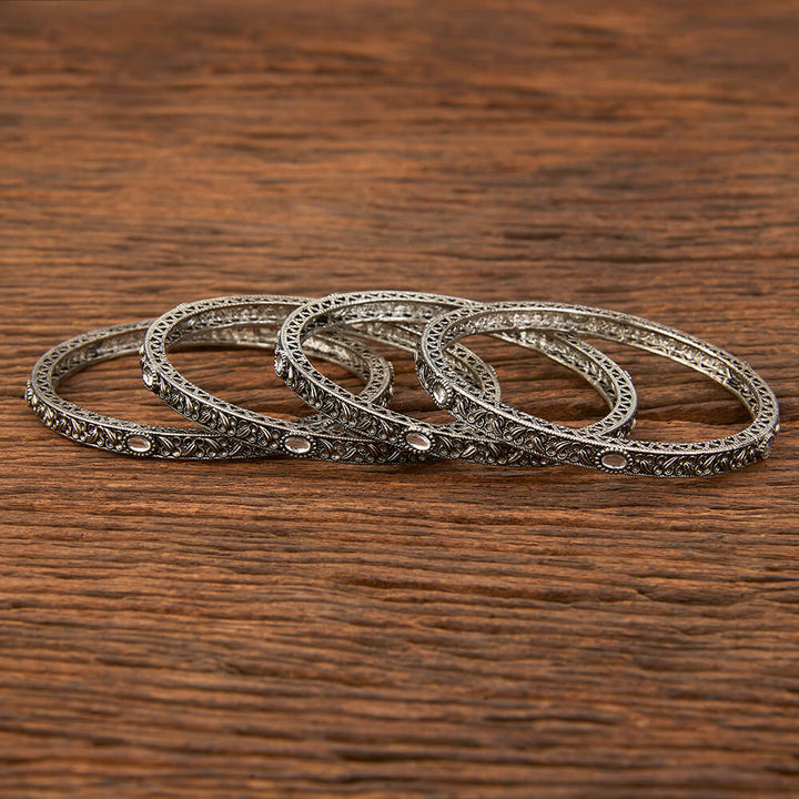 Classic Bangles With Oxidised Plating 802282